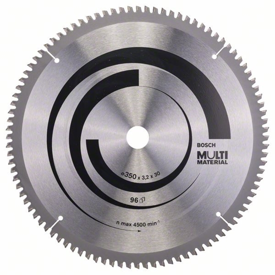 Picture of Griešanas disks kokam Bosch MULTI MATERIAL; 350x3,2x30,0 mm; Z96; -5°