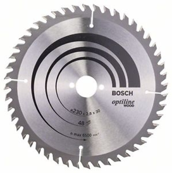Picture of Griešanas disks kokam Bosch OPTILINE WOOD; 230x2,8x30,0 mm; Z48; 15°