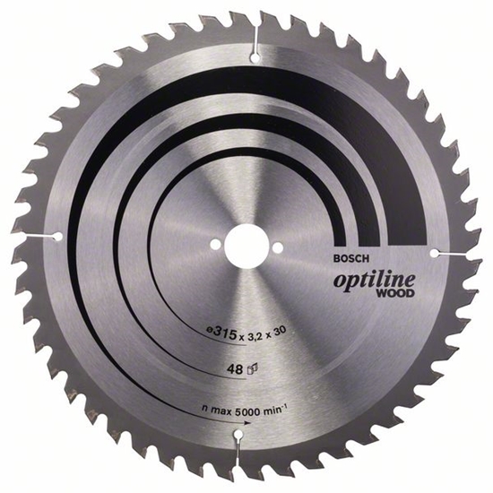 Picture of Griešanas disks kokam Bosch OPTILINE WOOD; 315x3,2x30,0 mm; Z48; 10°
