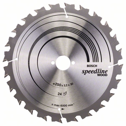 Picture of Griešanas disks kokam Bosch SPEEDLINE WOOD; 250x3,2x30,0 mm; Z24; 15°