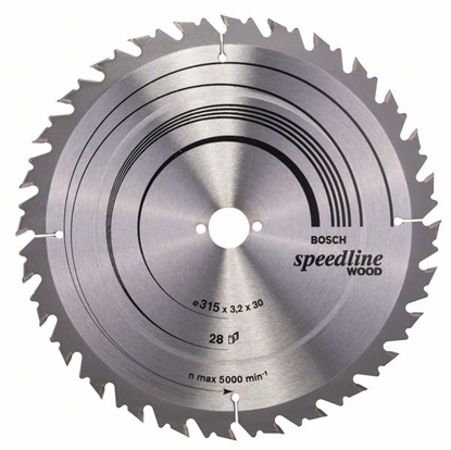 Picture of Griešanas disks kokam Bosch SPEEDLINE WOOD; 315x3,2x30,0 mm; Z28; 15°