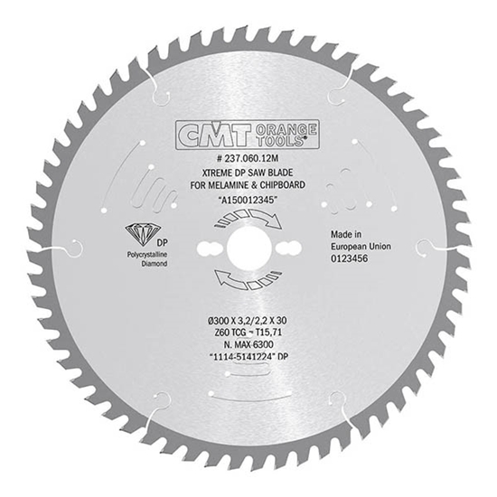 Изображение Griešanas disks kokam CMT 237; 300x3,2x30,0 mm; Z60; 10°