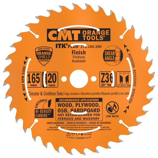 Picture of Griešanas disks kokam CMT 272; 165x1,7x20; Z36; 20°