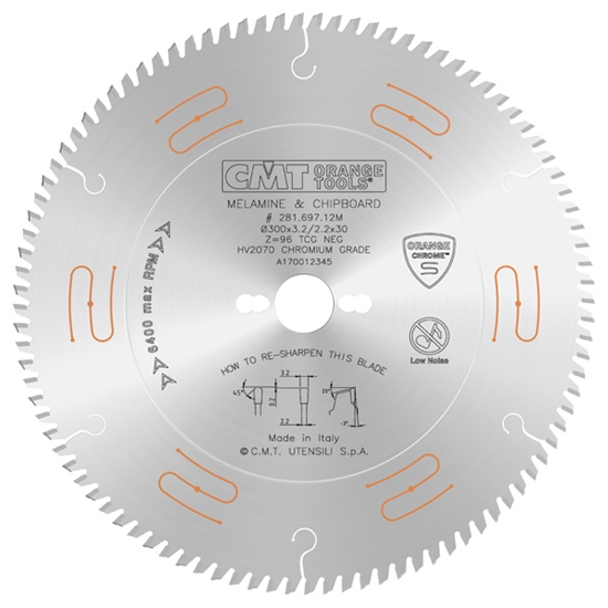 Изображение Griešanas disks kokam CMT 281; 300x3,2x30,0 mm; Z96; -3°