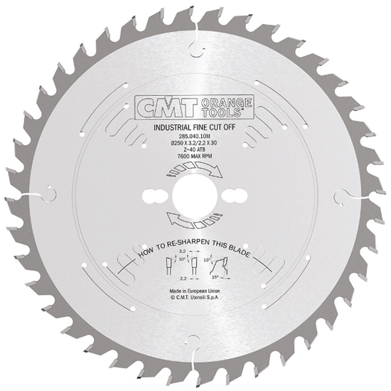 Изображение Griešanas disks kokam CMT 285; 260x2,8x30; Z60; 10°