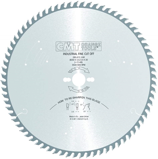 Picture of Griešanas disks kokam CMT 285; 350x3.5x30; Z72; 15°