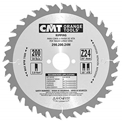 Изображение Griešanas disks kokam CMT 290; 200x2.8x30; Z24; 20°