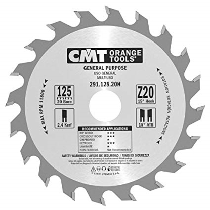 Picture of Griešanas disks kokam CMT 291; 125x2,4x20; Z20; 15°