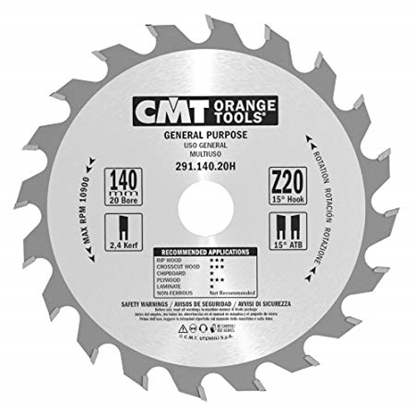 Picture of Griešanas disks kokam CMT 291; 140x2,4x20; Z20; 15°