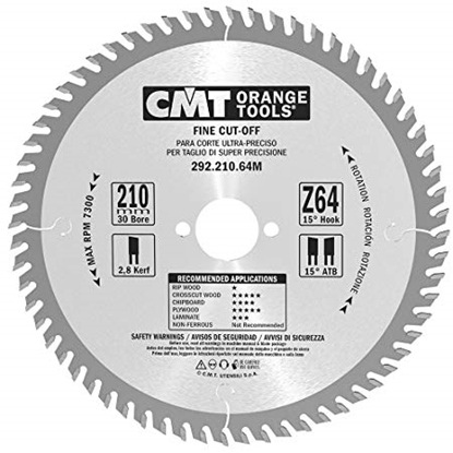 Picture of Griešanas disks kokam CMT 292; 210x2,8x30,0 mm; Z64; 15°
