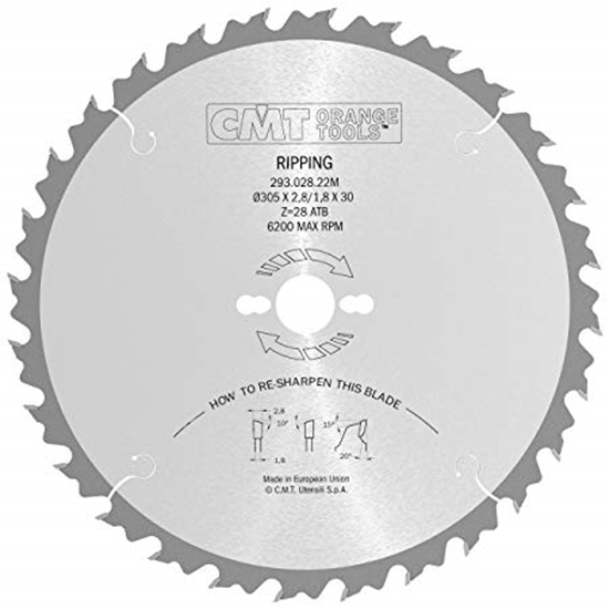 Picture of Griešanas disks kokam CMT 293; 305x2,8x30; Z28; 20°