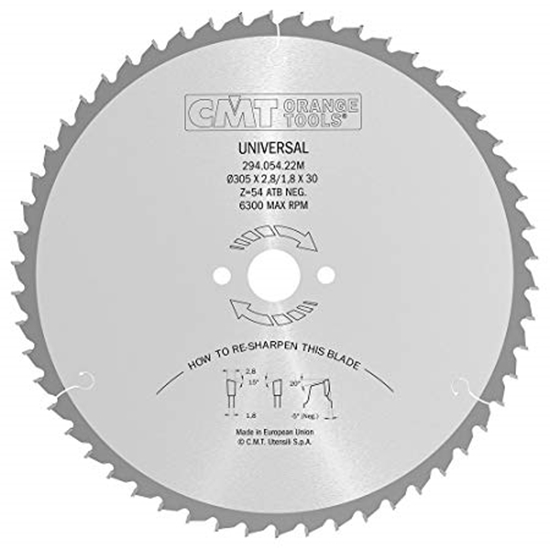 Picture of Griešanas disks kokam CMT 294; 305x2,8x30; Z54; -5°