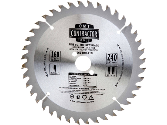 Picture of Griešanas disks kokam CMT Contractor; 160x2.2x20; Z40; 10°