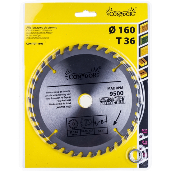 Picture of Griešanas disks kokam Condor CON-TCT-1603; 160 mm; Z36