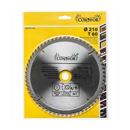 Изображение Griešanas disks kokam Condor CON-TCT-2106; 210 mm; Z60