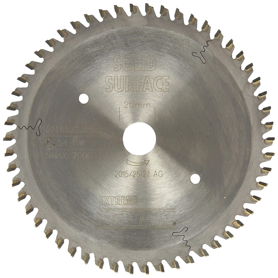 Изображение Griešanas disks kokam DeWalt; 165x2,3x20,0 mm; Z54; 0°