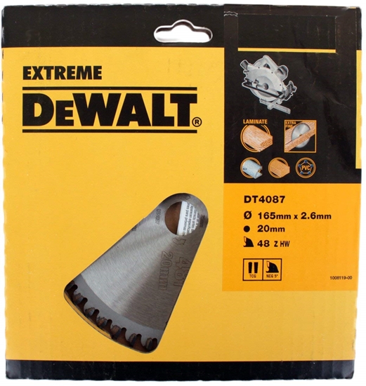 Изображение Griešanas disks kokam DeWalt; 165x2,6x20,0 mm; Z48; -5°