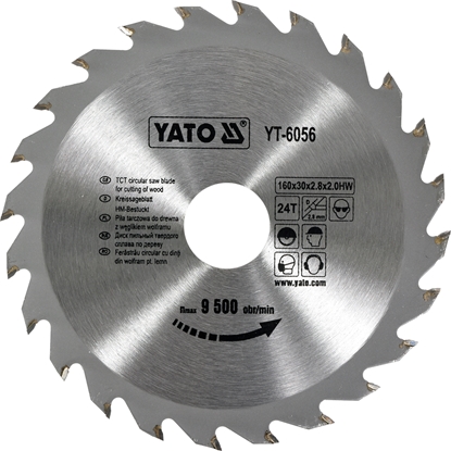 Attēls no Griešanas disks kokam Yato YT-6056; 160x2,8x30 mm; Z24