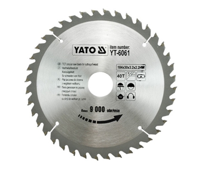 Attēls no Griešanas disks kokam Yato YT-6061; 184x3,2x30 mm; Z40