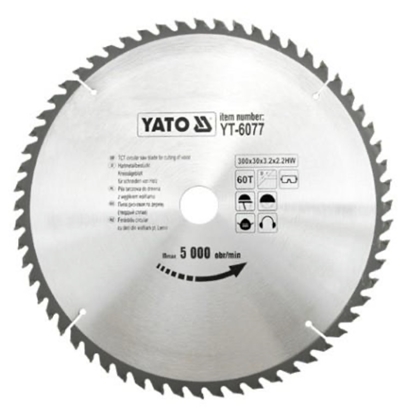 Attēls no Griešanas disks kokam Yato YT-6077; 300x30 mm; Z60