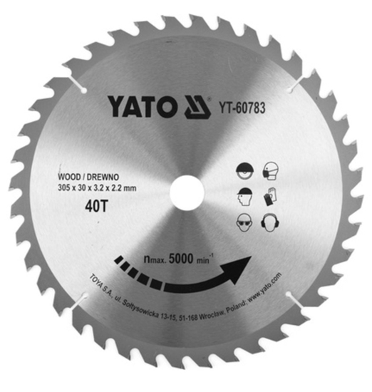 Picture of Griešanas disks kokam Yato YT-60783; 305x30 mm; Z40