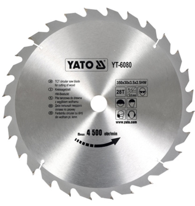 Attēls no Griešanas disks kokam Yato YT-6080; 350x30 mm; Z28
