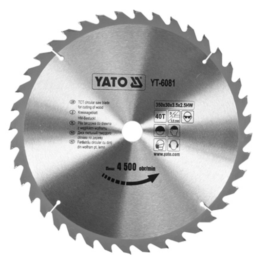 Picture of Griešanas disks kokam Yato YT-6081; 350x30 mm; Z40