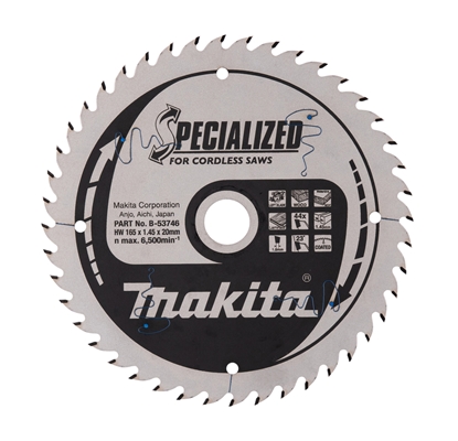 Изображение Griešanas disks kokam Makita B-53746; 165x1,45x20 mm