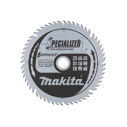 Изображение Griešanas disks kokam Makita B-57320-5; 165x1,45x20 mm; Z56; 23°; 5 gab.