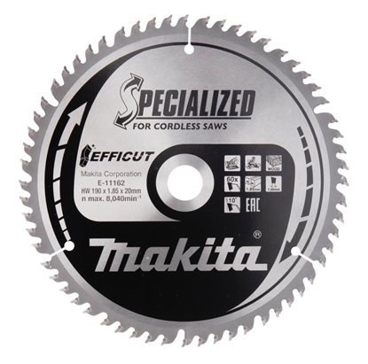 Изображение Griešanas disks kokam Makita E-11162 TCT; 190x20x1,85 mm