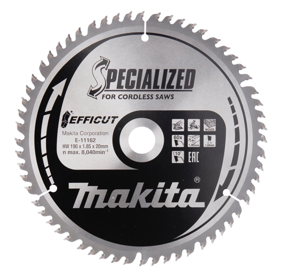 Изображение Griešanas disks kokam Makita E-11162 TCT; 190x20x1,85 mm