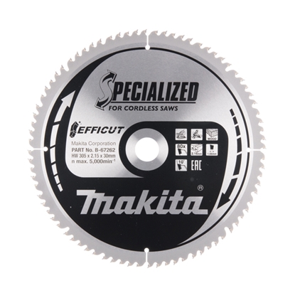 Изображение Griešanas disks kokam Makita EFFICUT; 305x2,15x30,0 mm; Z80; 10°