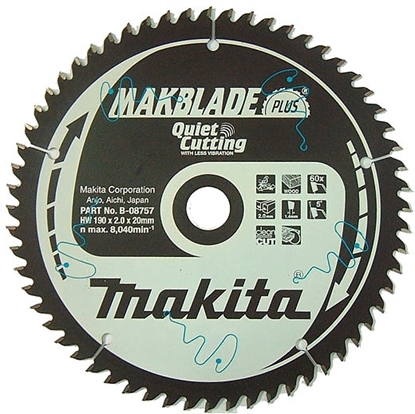 Изображение Griešanas disks kokam Makita MAKBLADE; 190x2x20,0 mm; Z60; 15°