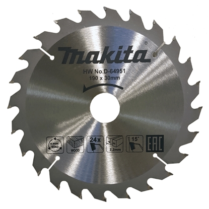 Изображение Griešanas disks kokam Makita; 190x2,2x30,0 mm; Z24; 15°
