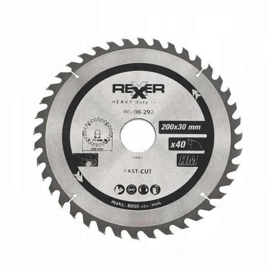 Изображение Griešanas disks kokam Rexxer RG-08-292; 200x30x2,4mm