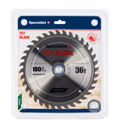 Attēls no Griešanas disks kokam Specialist Wood; 180x1,4x30/20/16 mm; Z36