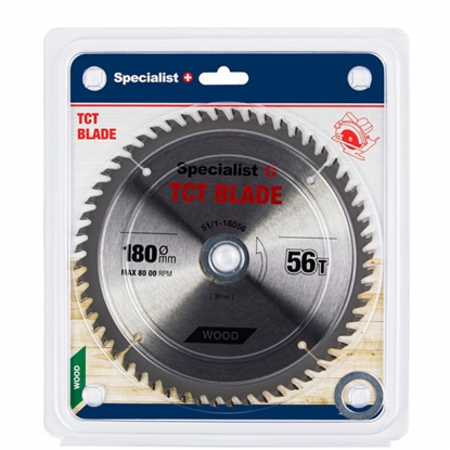 Attēls no Griešanas disks kokam Specialist Wood; 180x1,4x30/20/16 mm; Z56