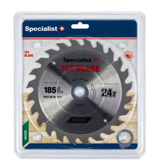 Picture of Griešanas disks kokam Specialist Wood; 185x1,4x30/20/16 mm; Z24