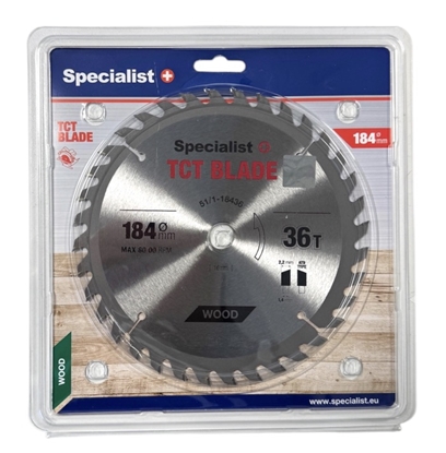 Attēls no Griešanas disks kokam Specialist+ Wood; 184x16 mm; Z36