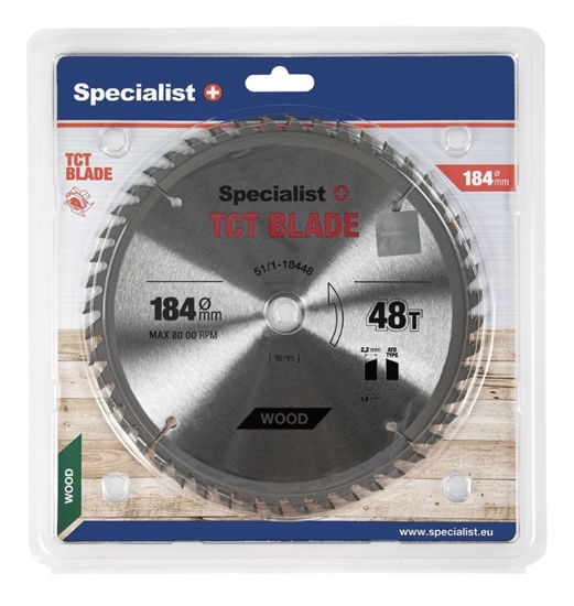 Изображение Griešanas disks kokam Specialist+ Wood; 184x16 mm; Z48