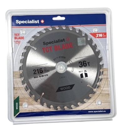 Picture of Griešanas disks kokam Specialist+ Wood; 216x30/20 mm; Z36