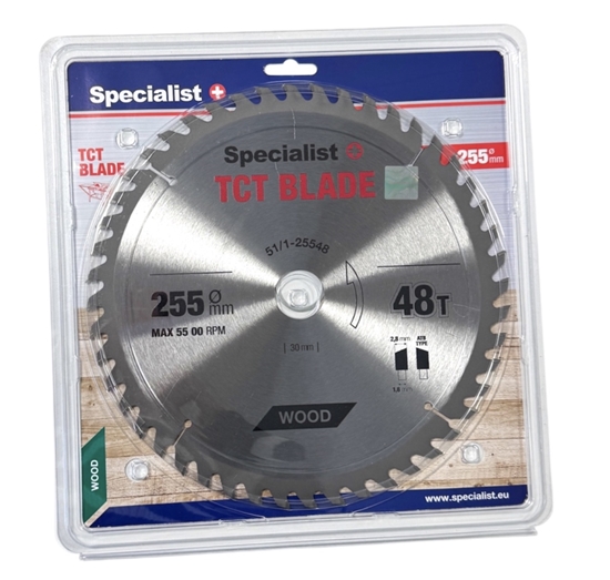 Picture of Griešanas disks kokam Specialist+ Wood; 255x30/25,4 mm; Z48