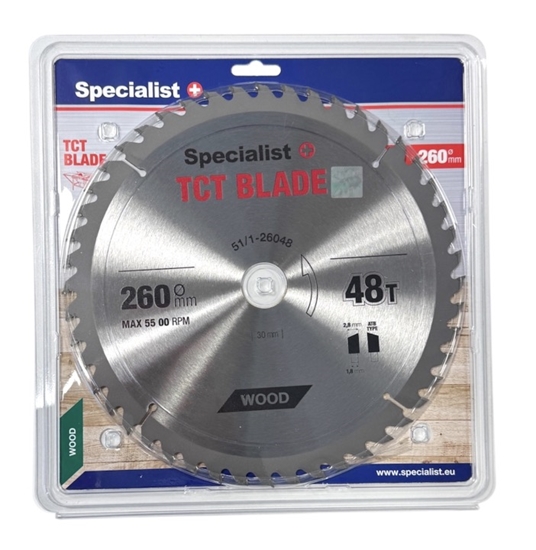 Picture of Griešanas disks kokam Specialist+ Wood; 260x30 mm; Z48