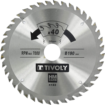 Изображение Griešanas disks kokam Tivoly XT50514004183; 190 mm; Z40; 15°