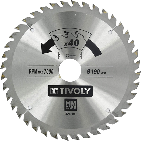 Изображение Griešanas disks kokam Tivoly XT50514004183; 190 mm; Z40; 15°