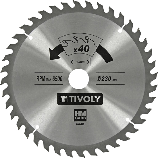 Изображение Griešanas disks kokam Tivoly XT50514004448; 230x1,8x30 mm; Z40