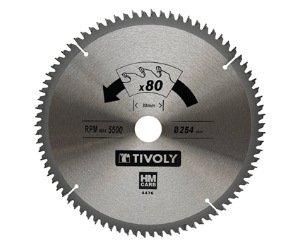 Изображение Griešanas disks kokam Tivoly XT50514004476; 254 mm; Z80; 3°