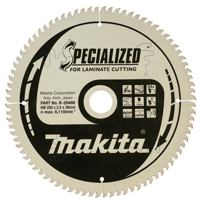 Изображение Griešanas disks laminātam Makita; 250x2,5x30,0 mm; Z84; 5°