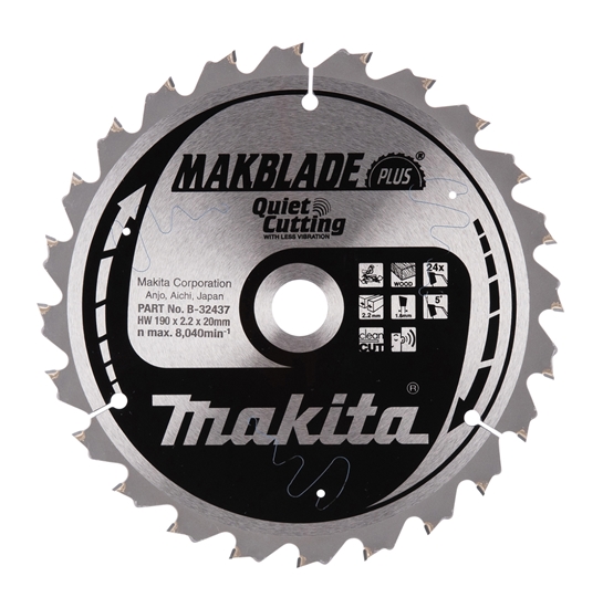 Picture of Griešanas disks Makita B-32437; 190x20 mm; Z24; 5°