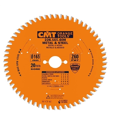 Picture of Griešanas disks metālam CMT 226; 165x1,6x20; Z60; 0°